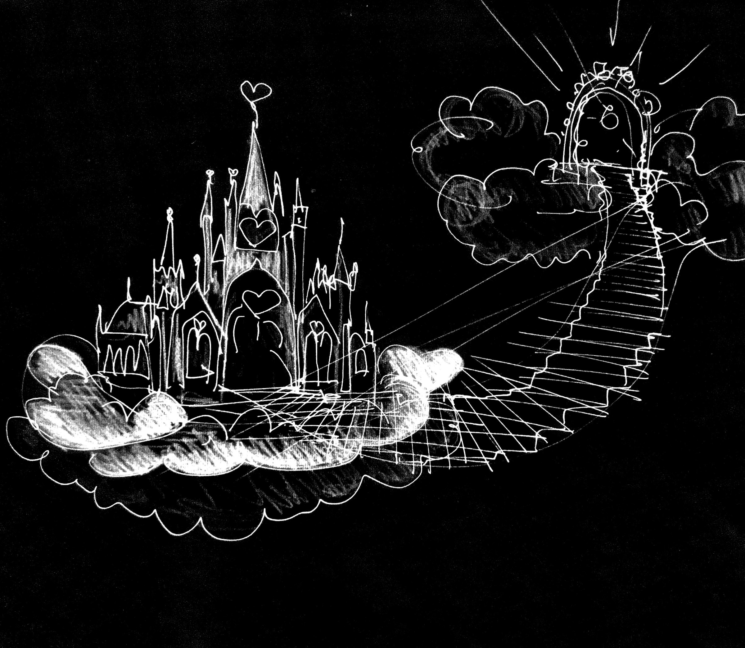 Återfödelsen / Rebirth — Sketch: the church on the clouds