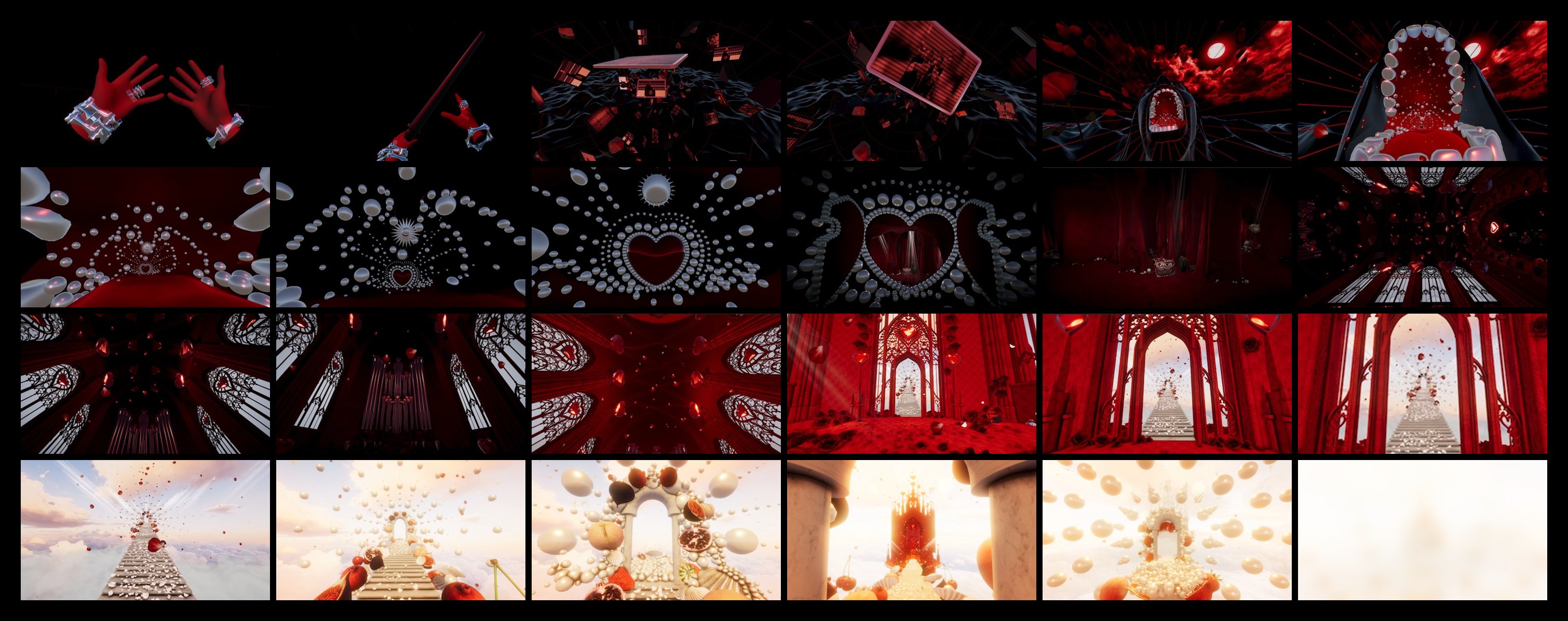 Återfödelsen / Rebirth — Contact sheet of the three acts