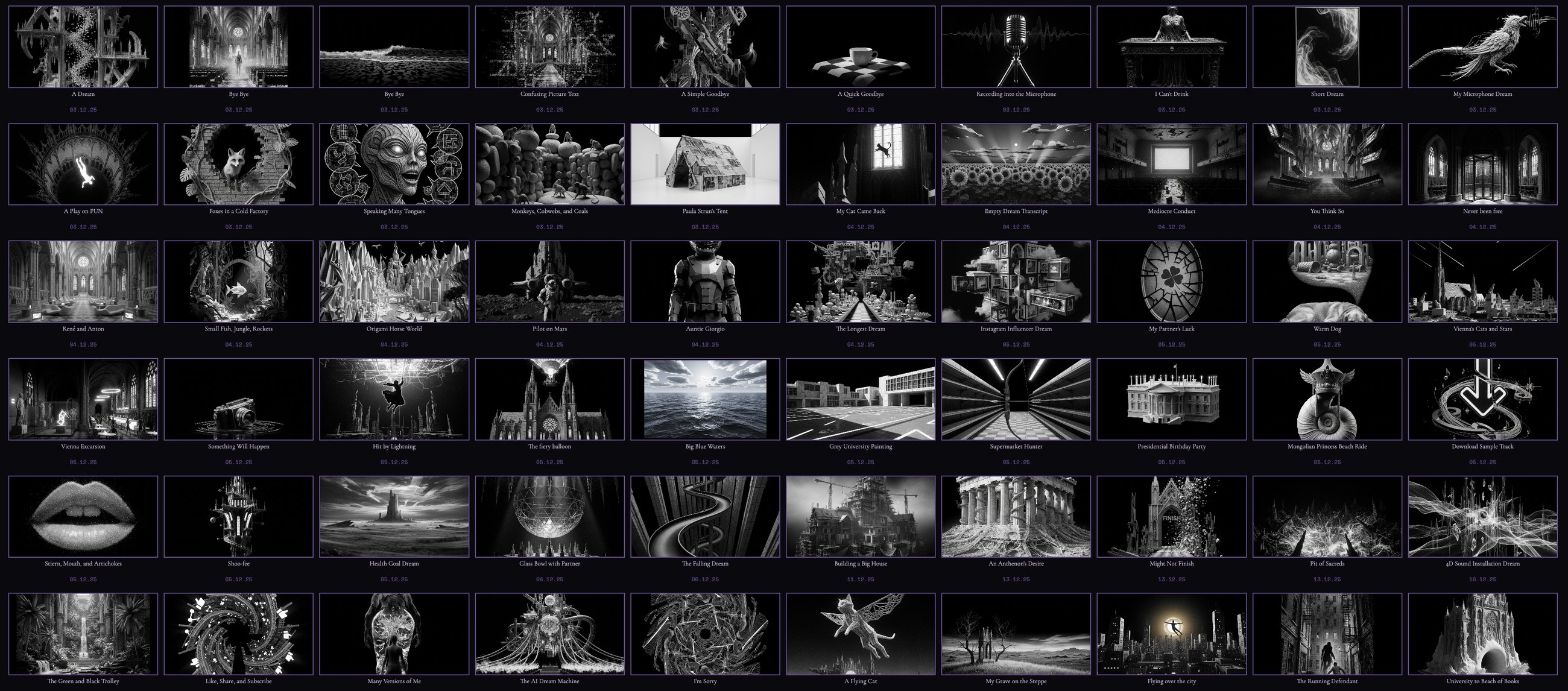 Mirrorworlds — The dream archive: all collected dreams