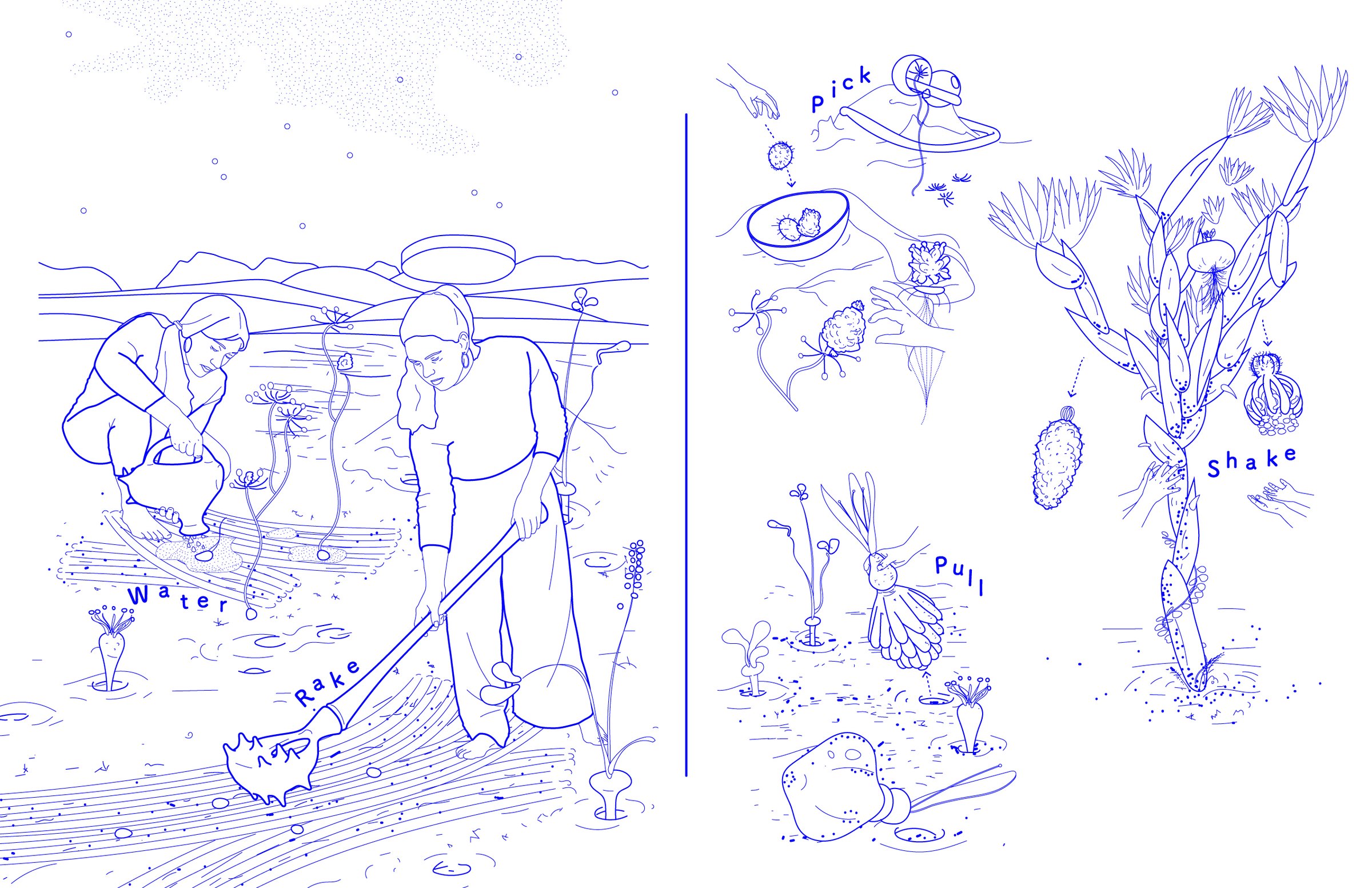 Weightless Collaboration — Instruction card, drawing
