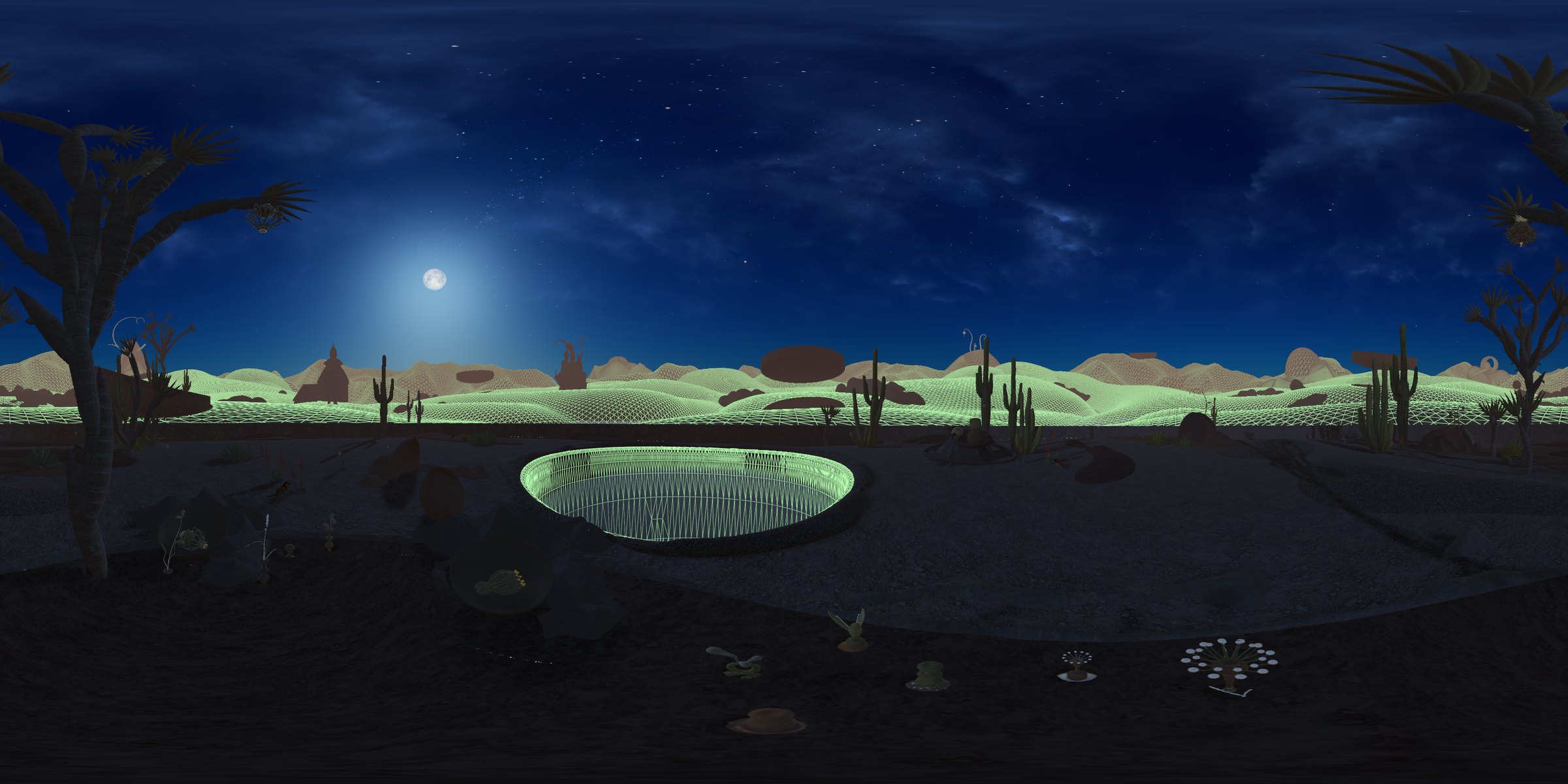 Weightless Collaboration — Shared Garden at night