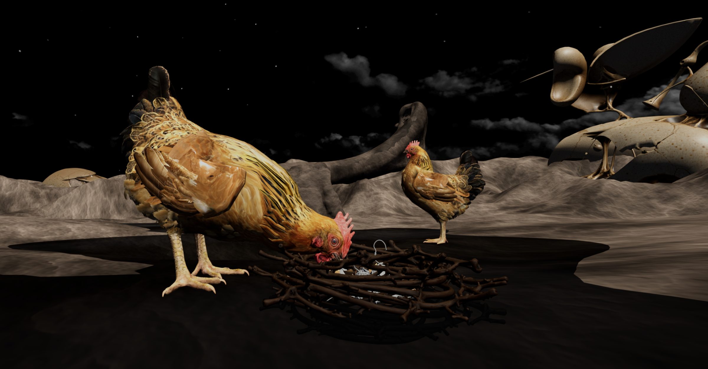 A Wing That Was a Hand — The Hens at the Nest