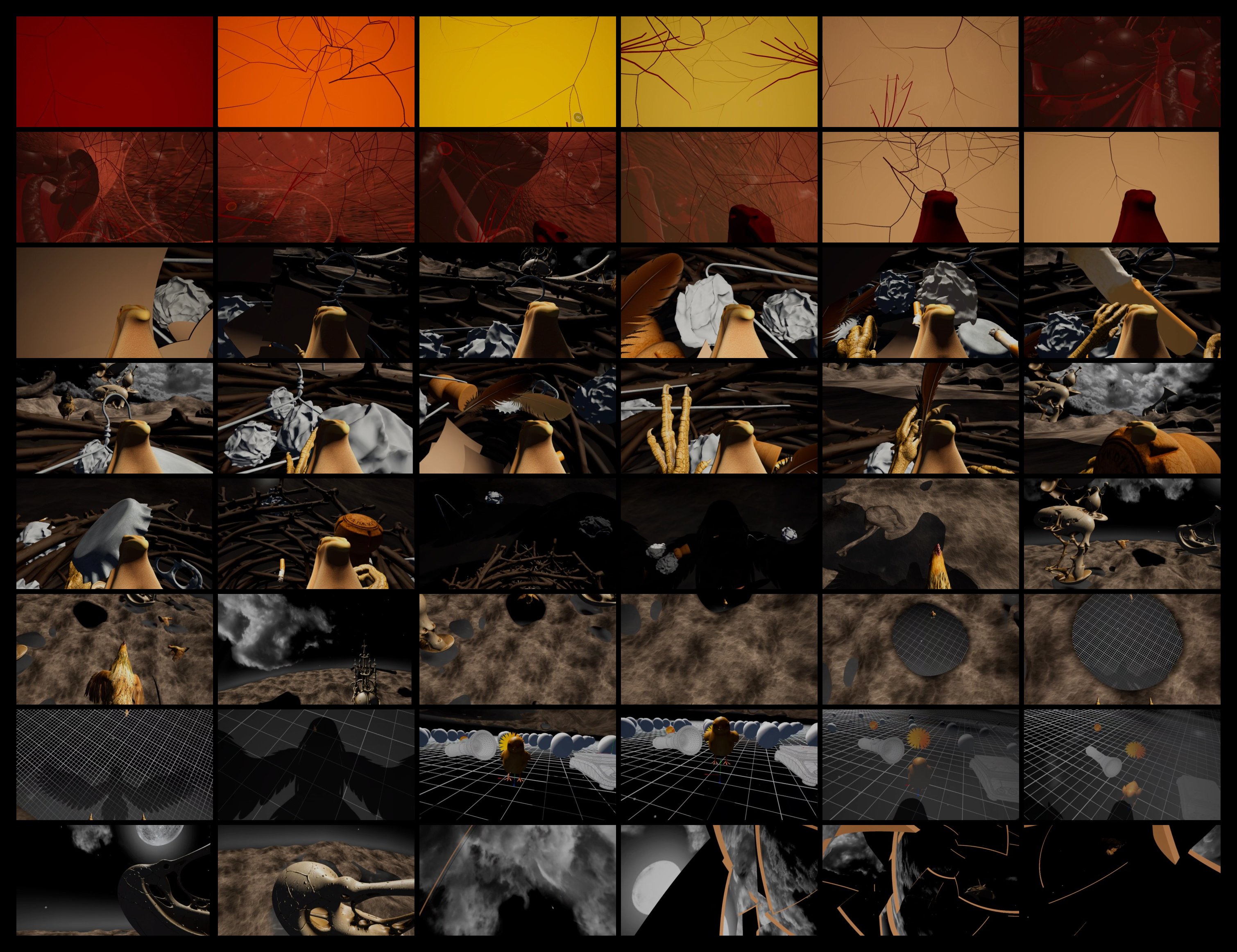 A Wing That Was a Hand — Contact sheet of the whole VR journey